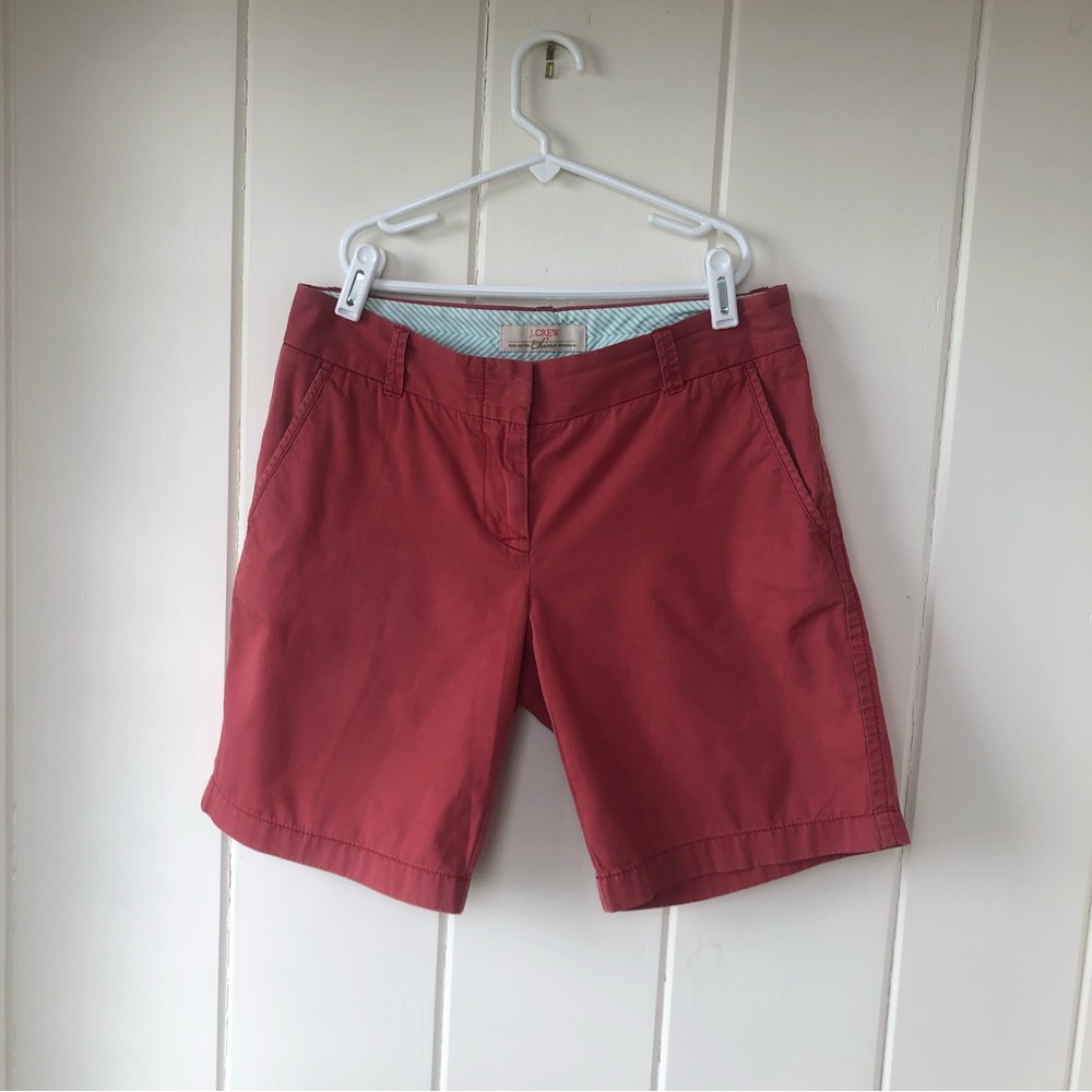 J CREW 8” Dusty Red Chino Shorts - Picture 10 of 11
